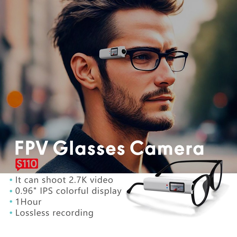 2.7K HD Glasses Camera WiFi Mini Digital Camera 0.96inch IPS Screen Action Cam