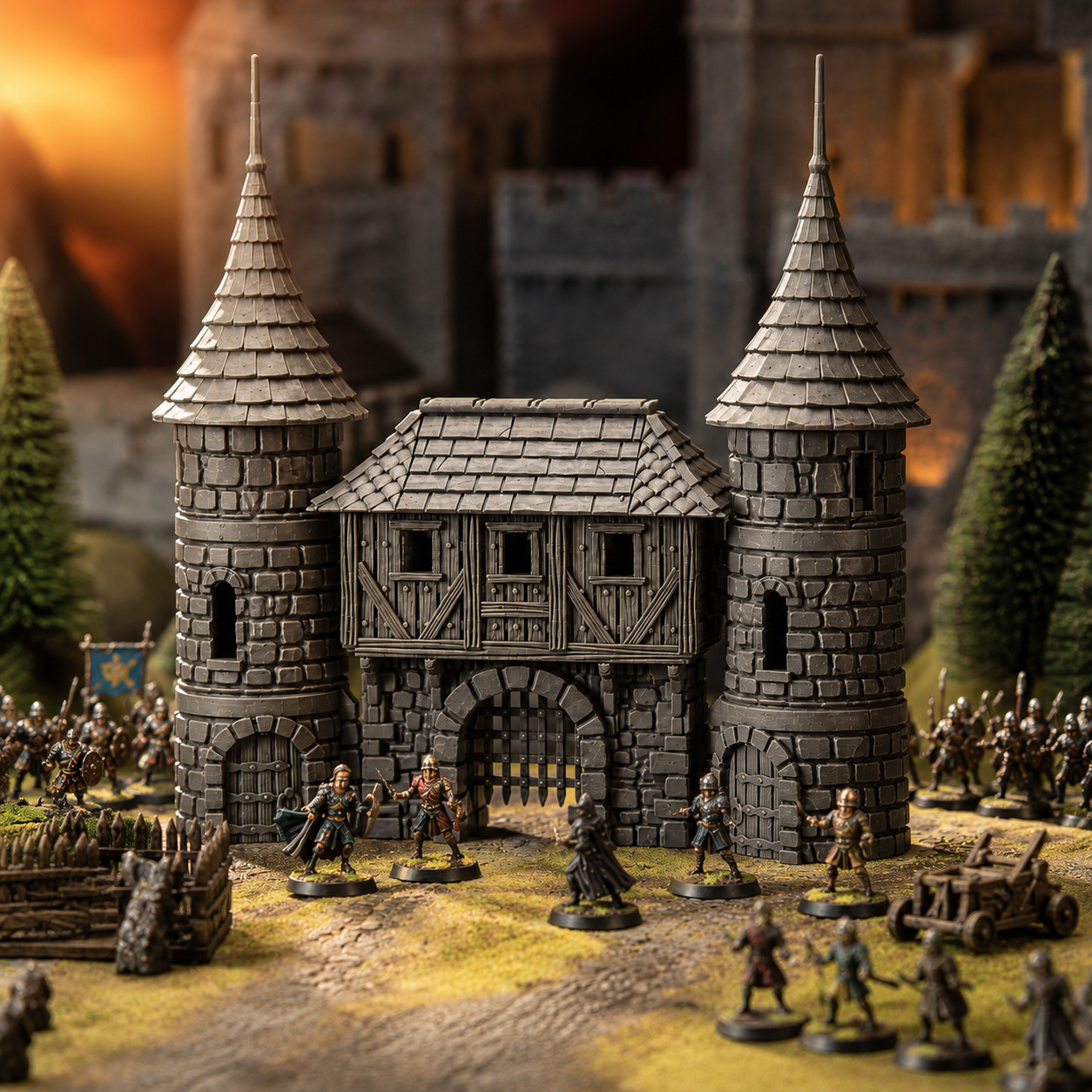 Castle Gatehouse for Mordheim Scenery 28mm Terrain Wargaming AoS WFB LOTR QP3D
