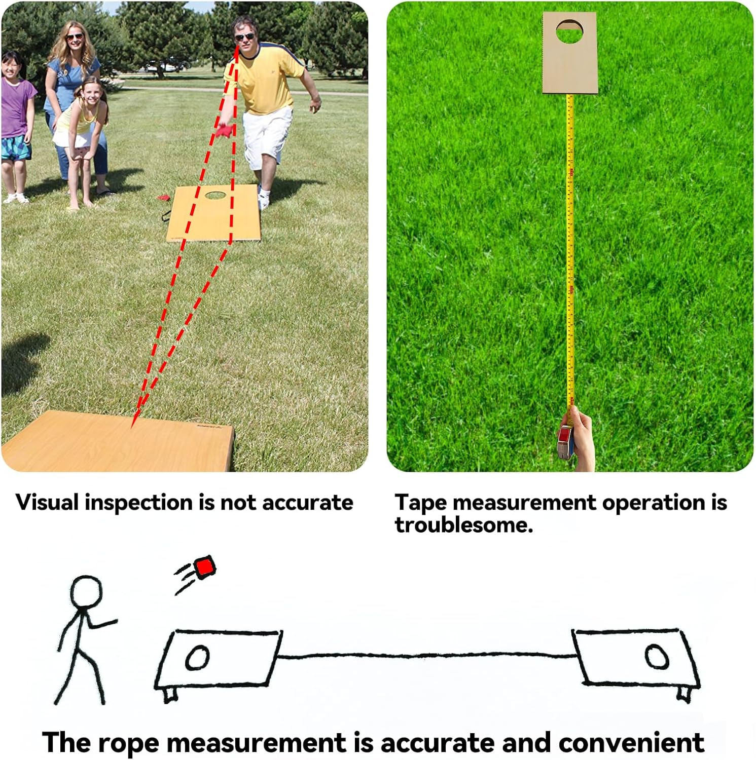 Cornhole Boards Distance Setup Tool, Cornhole Game Measuring Device-Place Your C