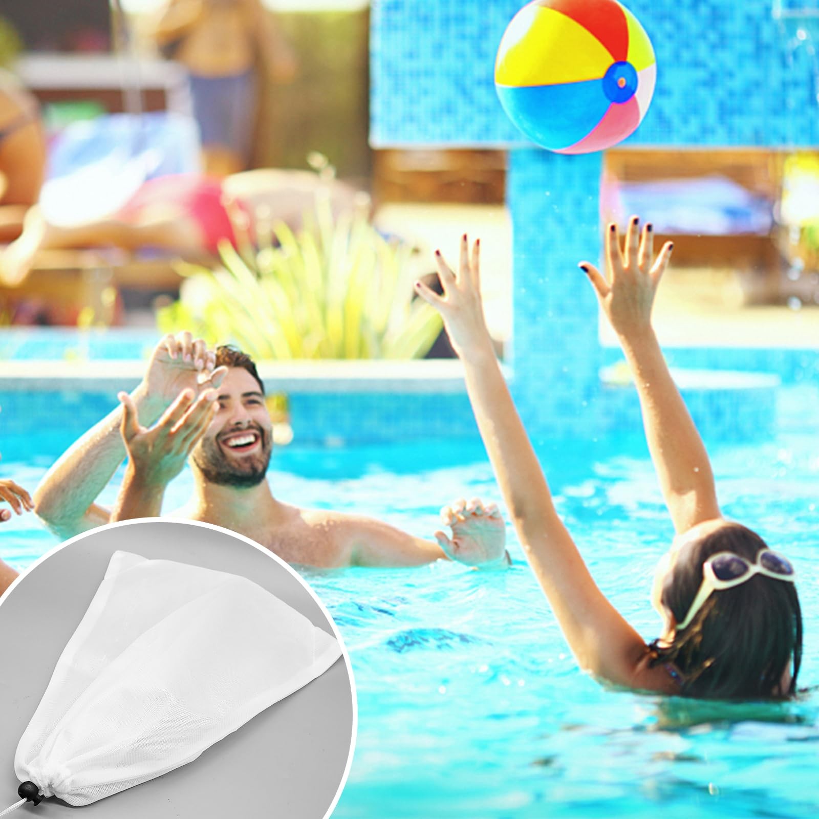 4Pcs Pool Vacuum Replacement Mesh Bag, Leaf Net Bag Fine White