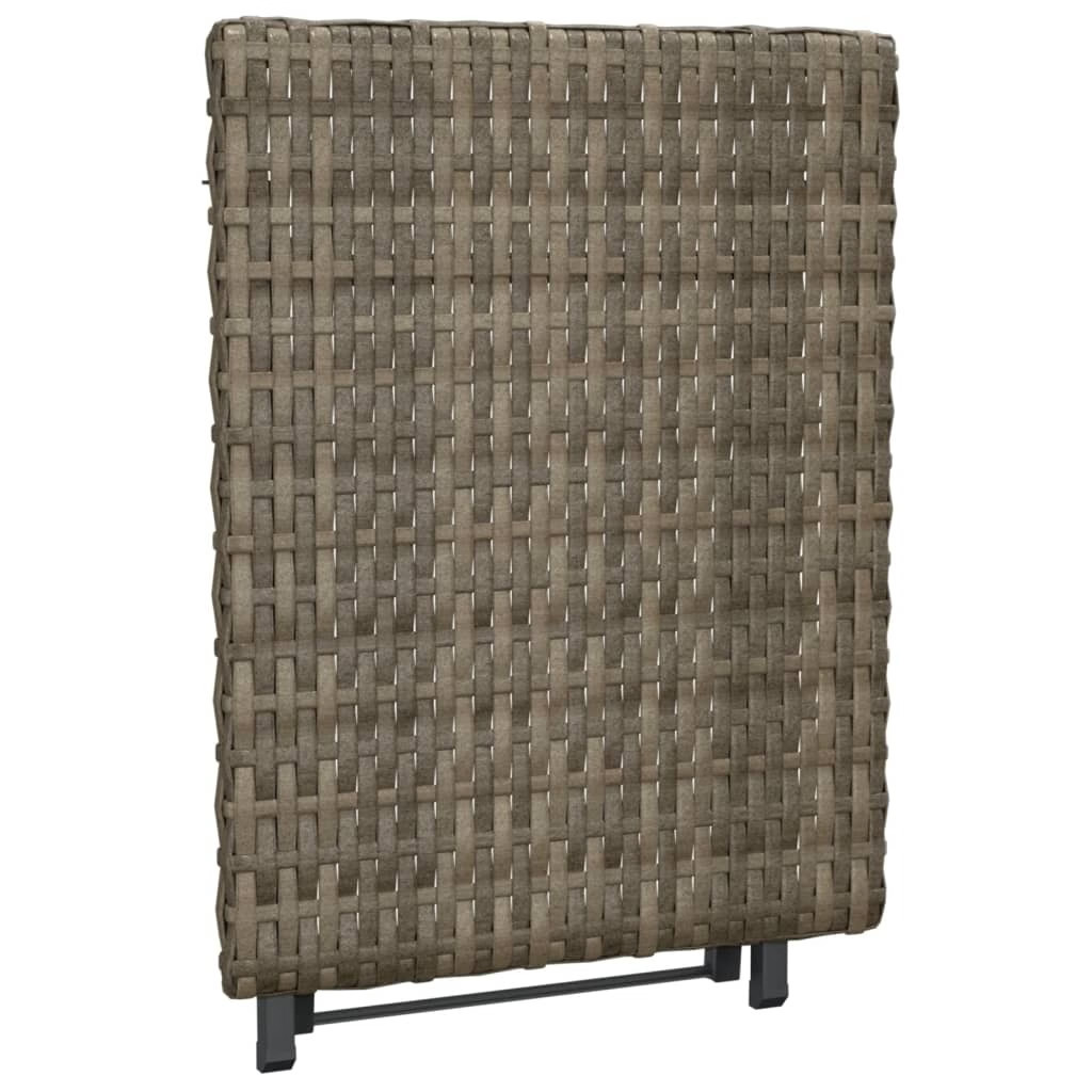 Folding Table Gray 17.7"x13.8"x12.6" Poly Rattan