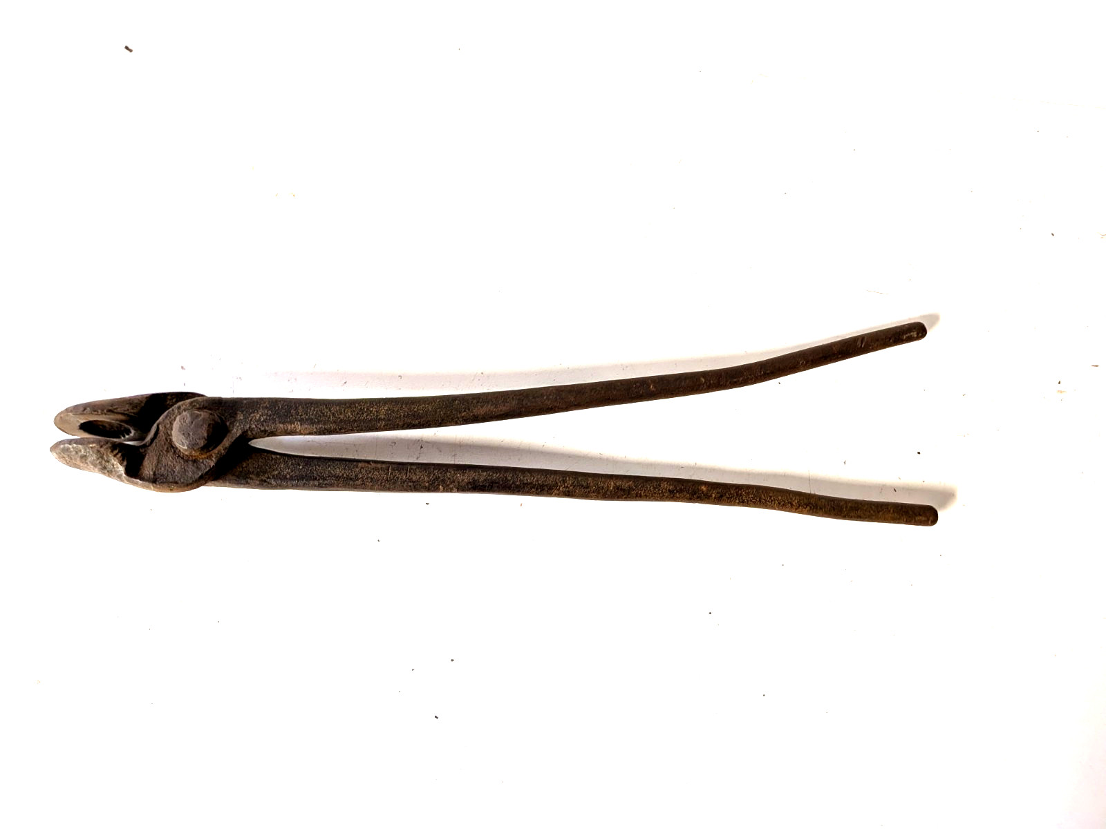 Antique Blacksmith Round Nose Ball  Tongs Farrier Vintage 12" Heller Bros.