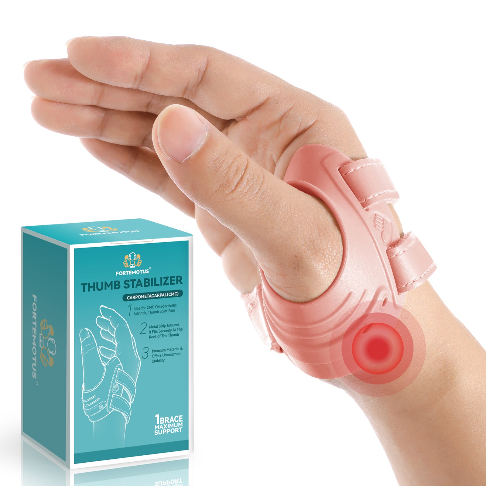CMC Joint Thumb Support Stabilizer Brace Arthritis Spica Splint Fortemotus