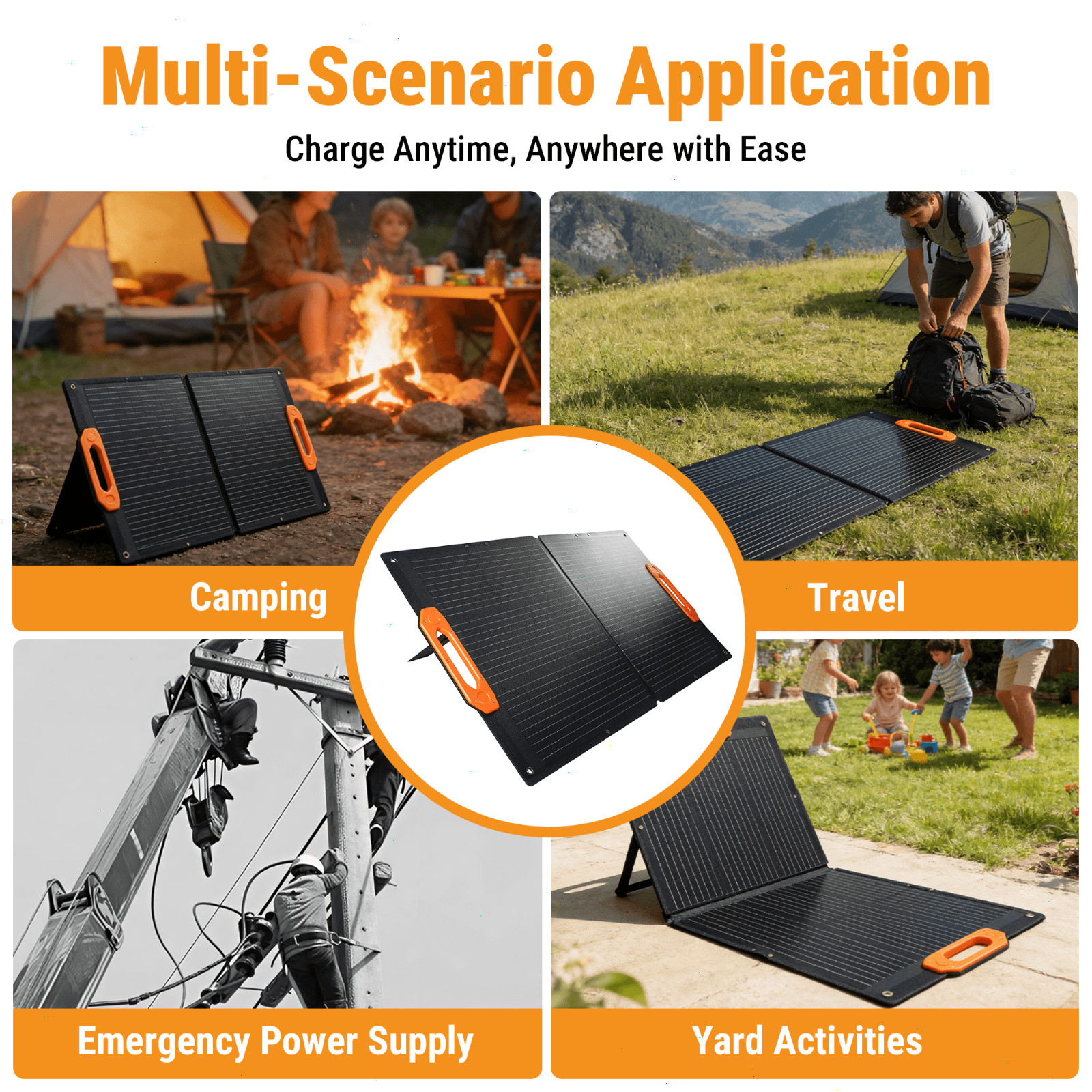 N-Type 16BB 100W Portable Solar Panel, Foldable Monocrystalline Panel