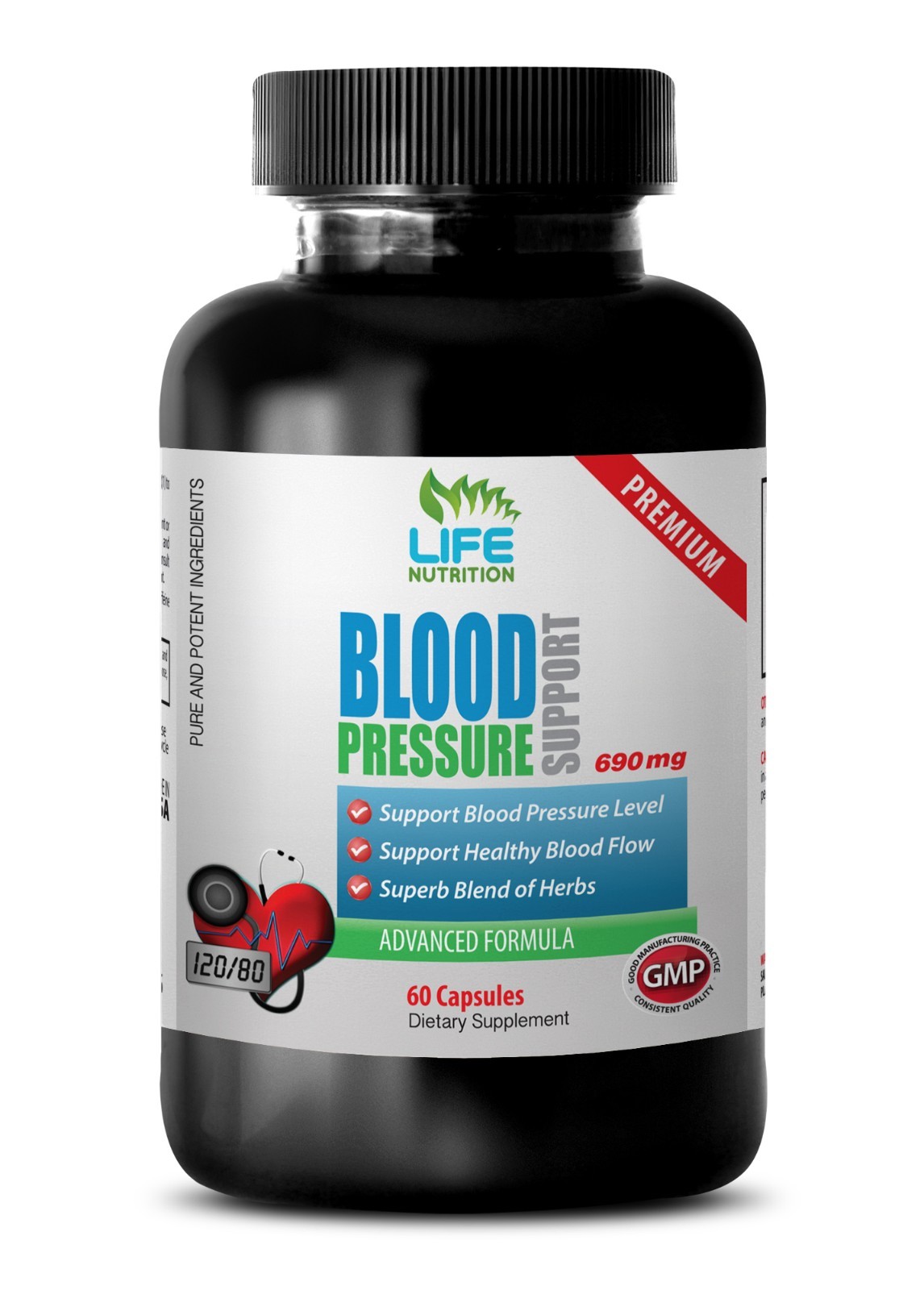 Blood Pressure Support.Cardiovascular Health. Blood pressure levels (1 Bottle)