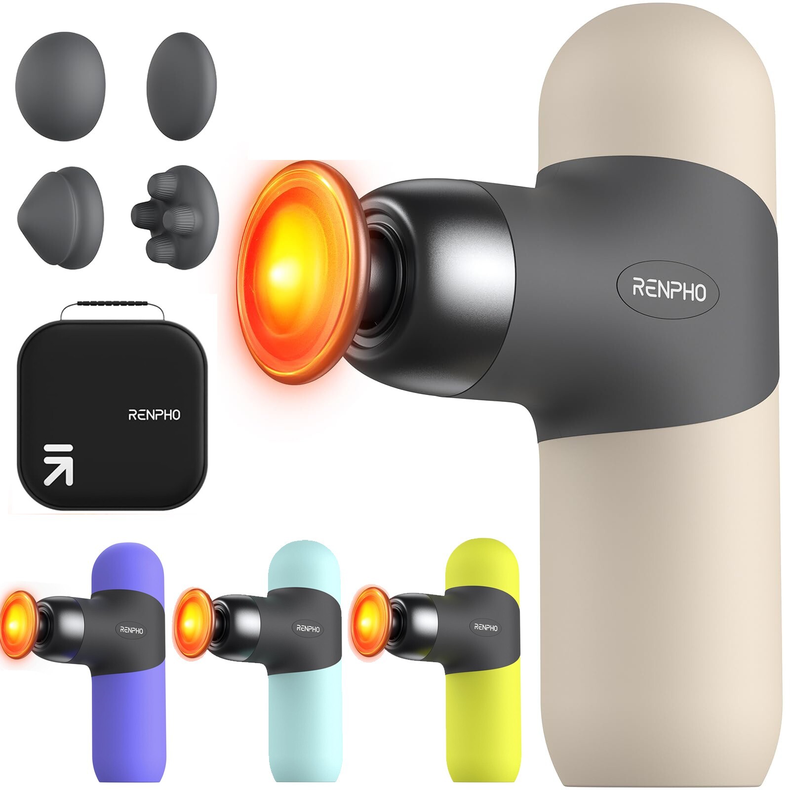 RENPHO Mini Massage Gun with Heat Deep Tissue Muscle Massage Gun Protable Gift