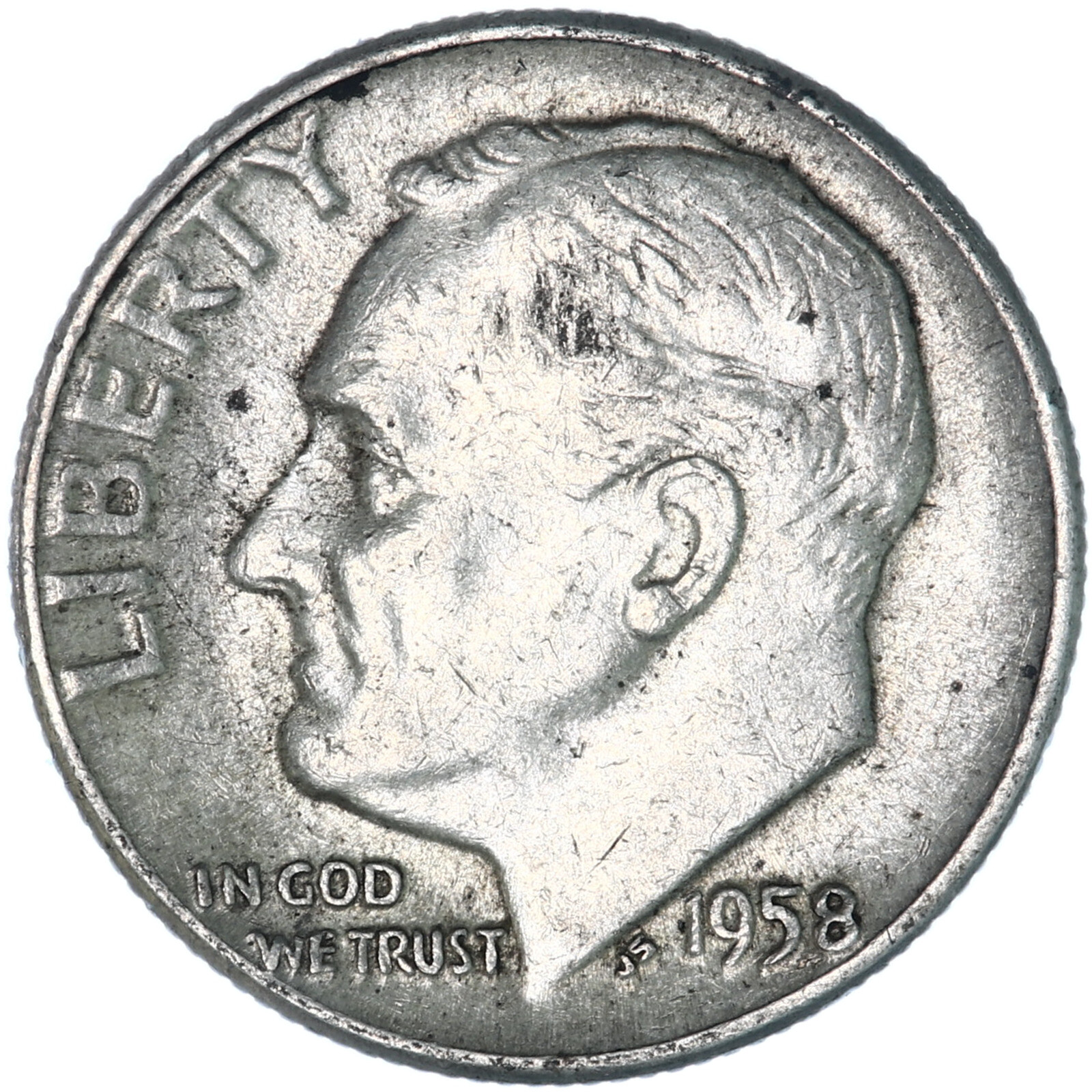 1958 (P) Roosevelt Dime 90% Silver Extra Fine XF