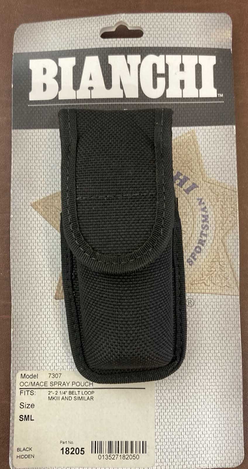 Bianchi AccuMold OC/Mace Pouch 7307, Snap, Hidden, Belt Loop, Black 18205