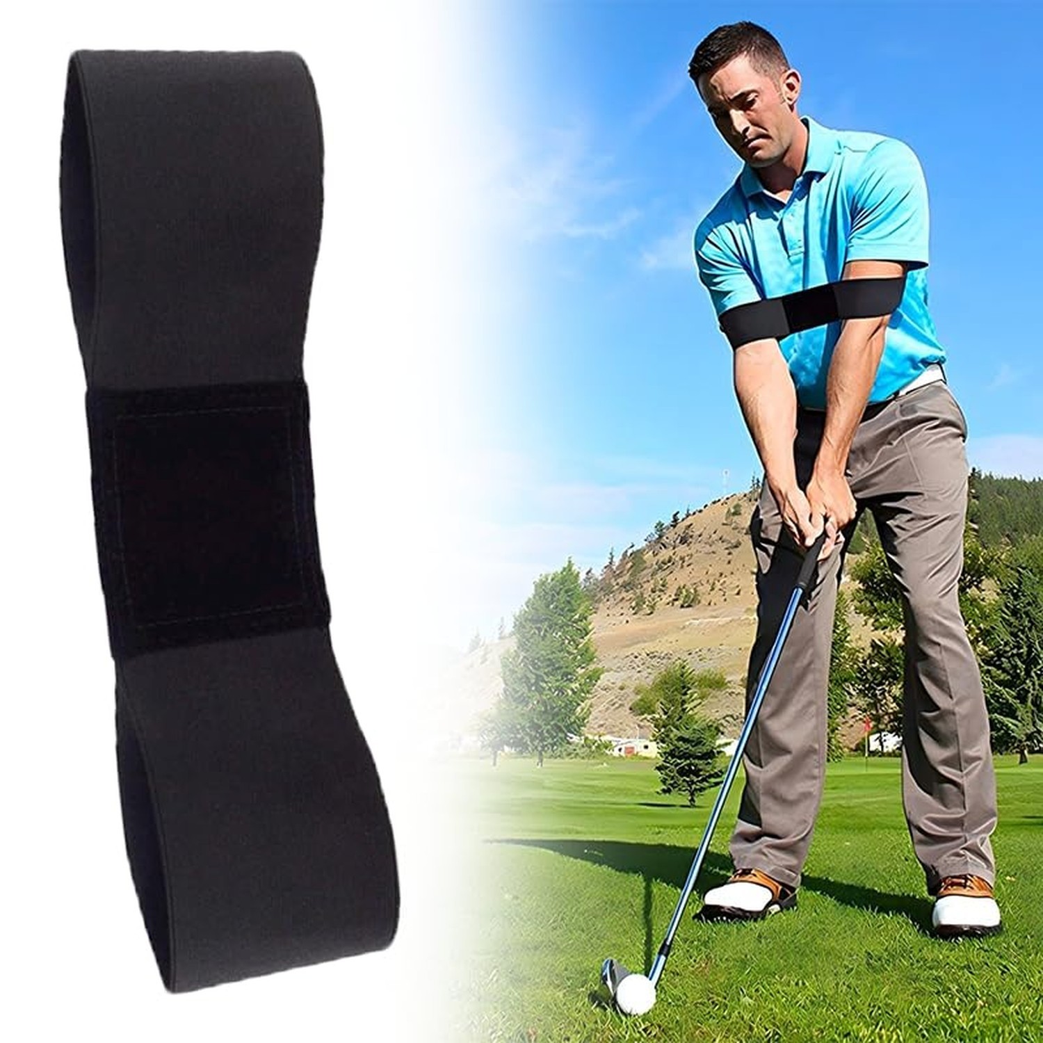 Golf Swing Arm Band - Elastic Nylon Golf Training Aid Band - Swing Correcting...