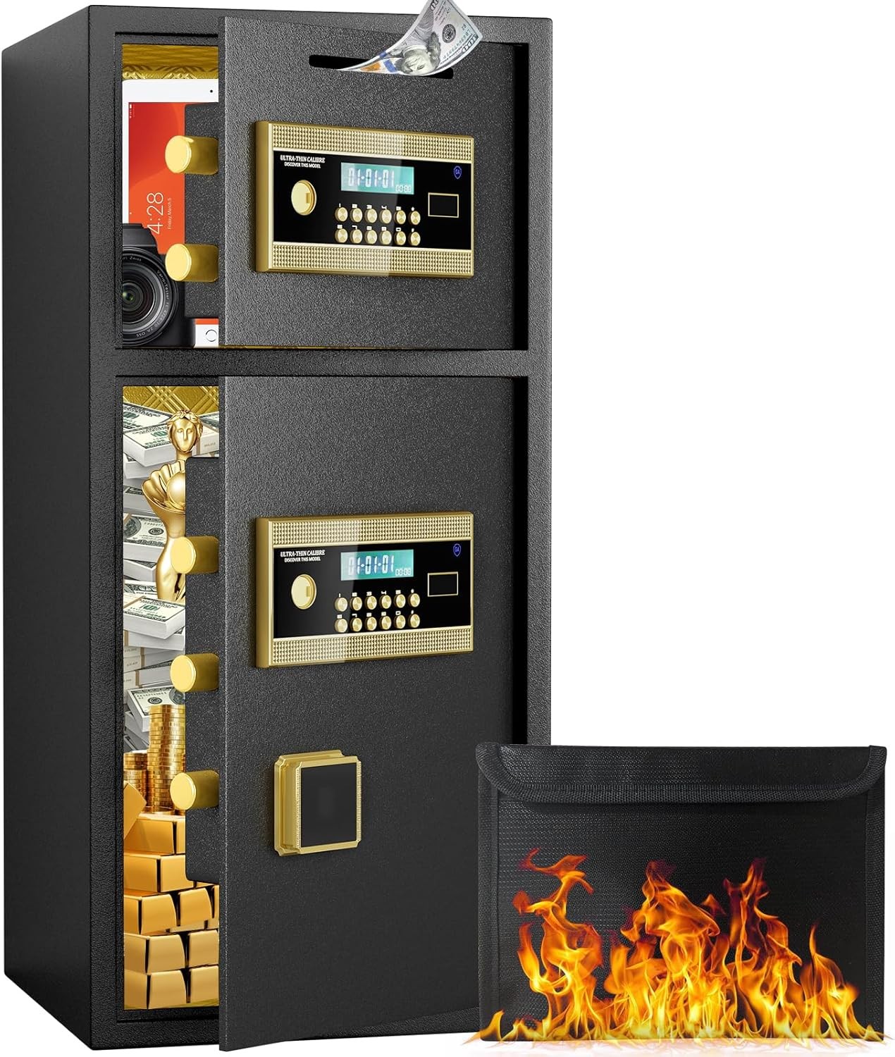 6.5 Cu ft Safe Box with Fireproof Waterproof Bag Home Safe Box with Deposit Slot