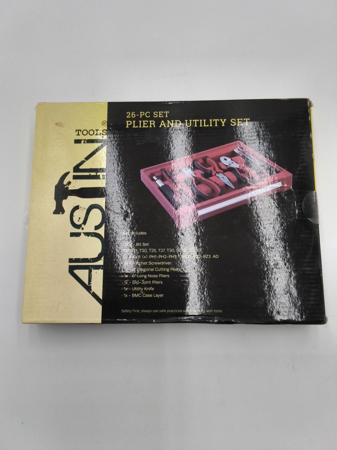 Austin Tools 26-Piece Plier And Utility Set NEW In Box. 20 Bits 6 Tools