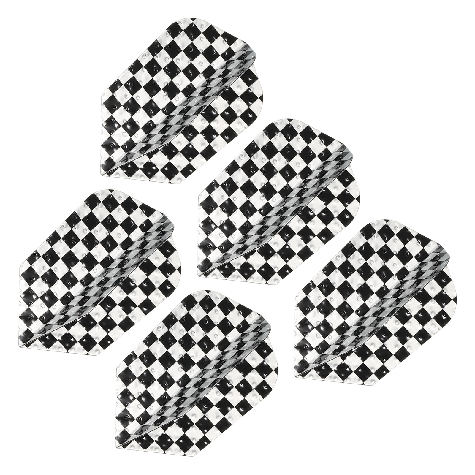 Slim Dart Flights, 5 Pack Aluminum Foil Dart Accessories, Black Silver Tone