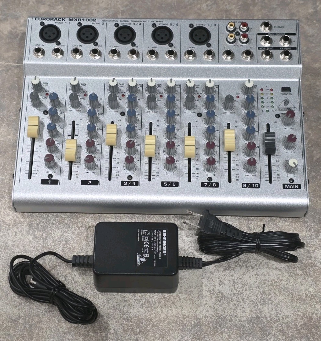 Behringer Eurorack MXB1002 10-Channel Sound Mixer Console W/ Power Supply