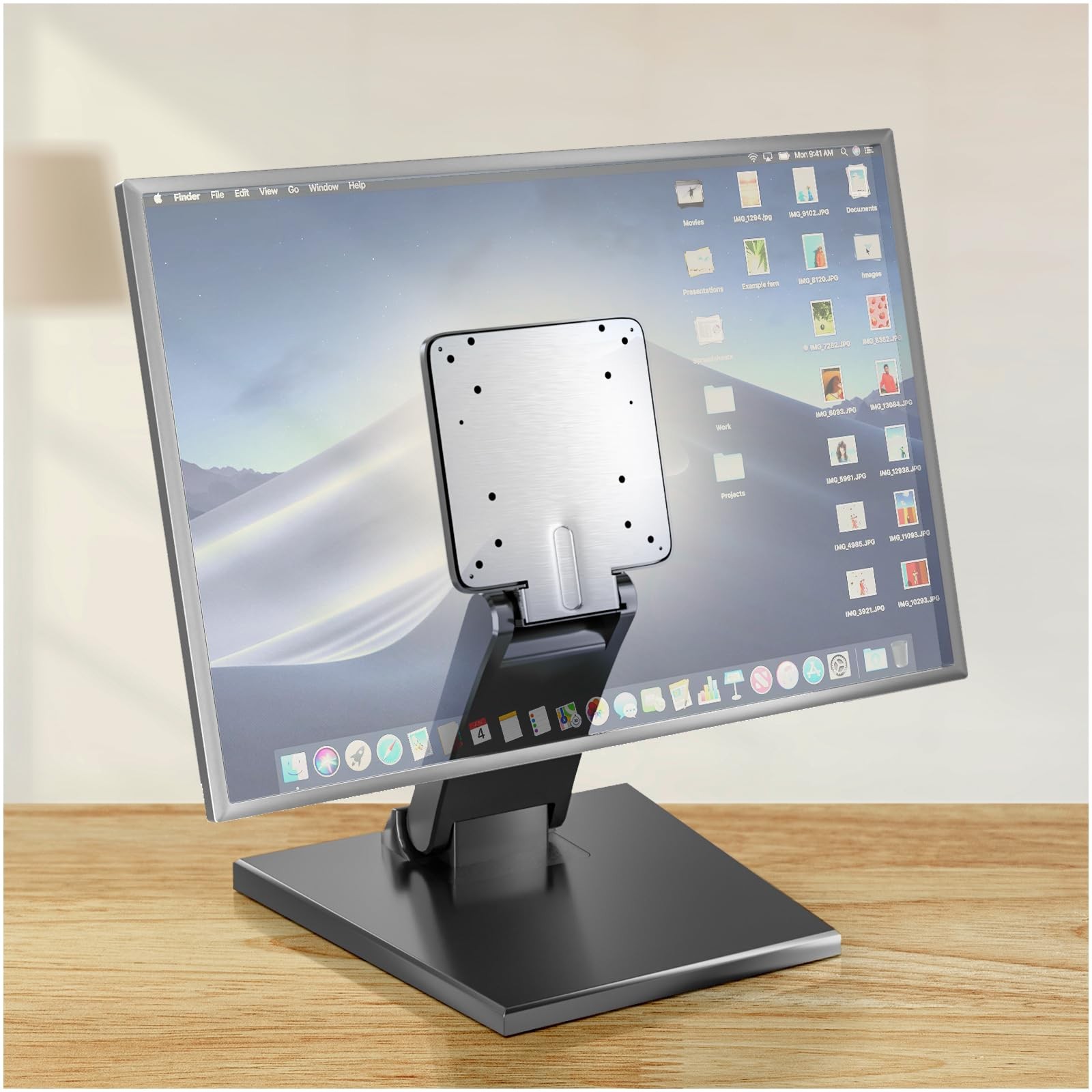 Lay Flat Low Profile Monitor Stand - For 14-27" Screens Ergonomic Adjustable ...