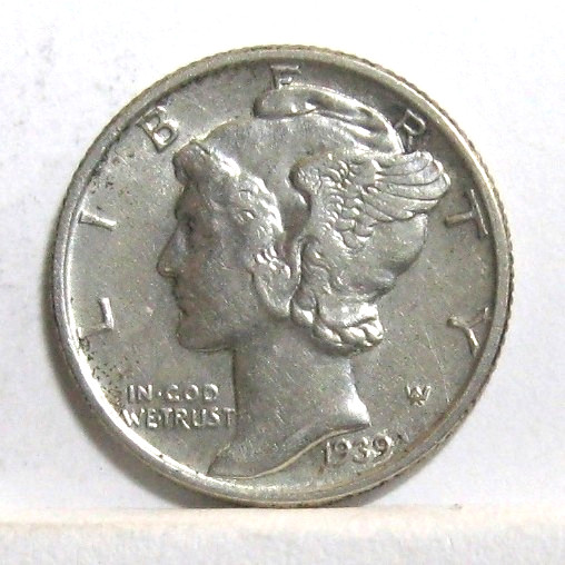 1939-P MERCURY DIME   AU Details $1.75 eBay Shipping Combined to $20 value