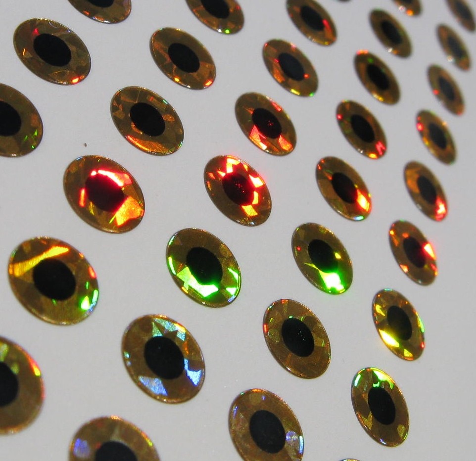 Gold Hologram 4.5mm Flat Eyes For Lures Spinners Tackle Craft Lot of 864 Eyes F2