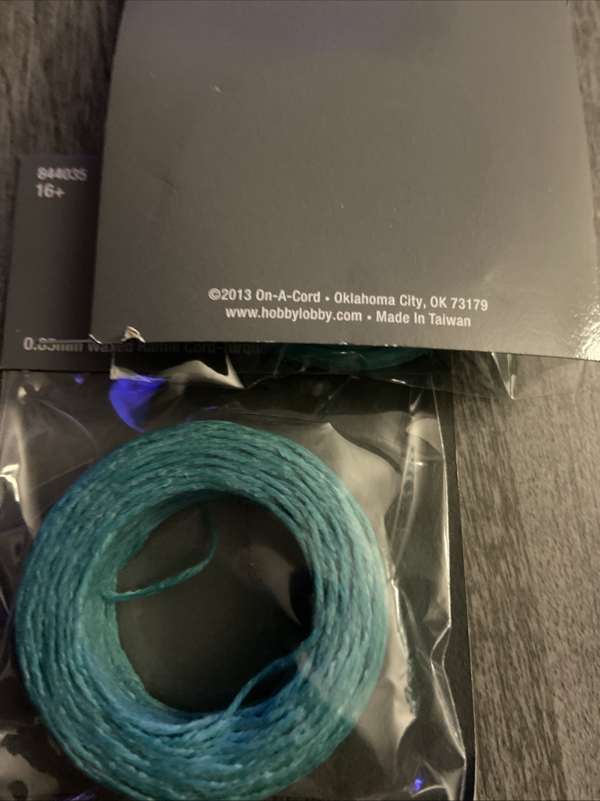 2 Pkgs On-A-Cord Waxed Ramie Turquoise 50 Yards Total 0.65mm
