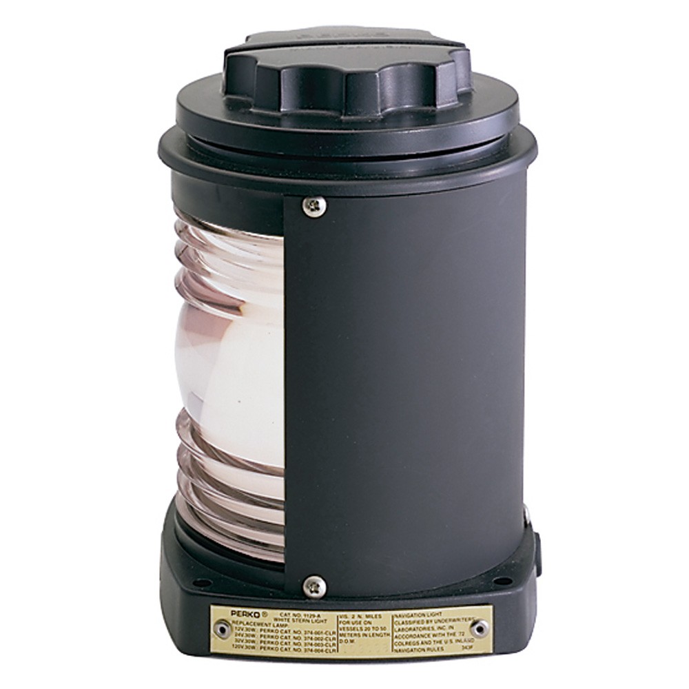 Perko 1129A00BLK Stern Light, Black Plastic, White Lens, 2nm