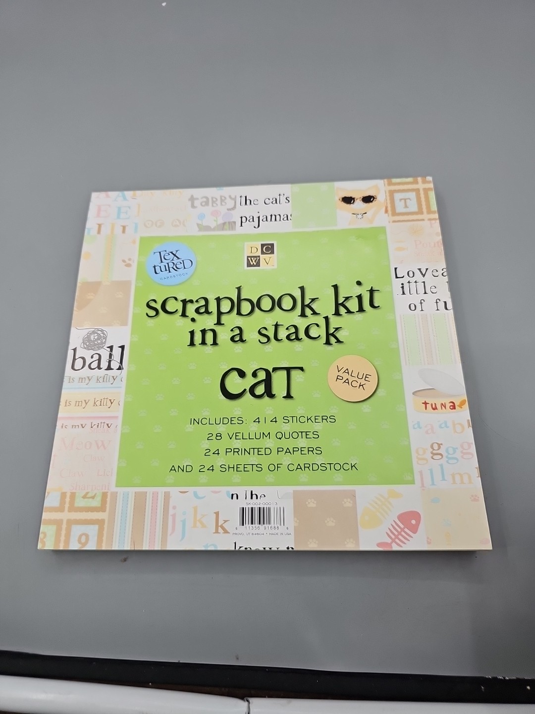 NEW! DCWV - Cat Scrapbooking Kit In A Stack Textured Cardstock