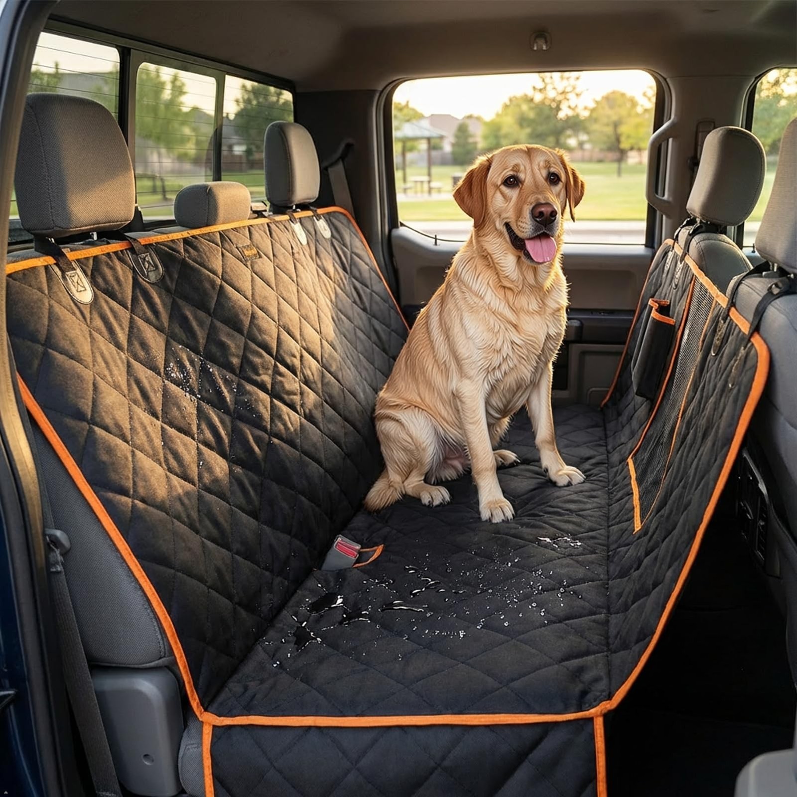 Dog Seat Covers for Trucks 100% Waterproof Car Hammock for Truck Back Seat Du...
