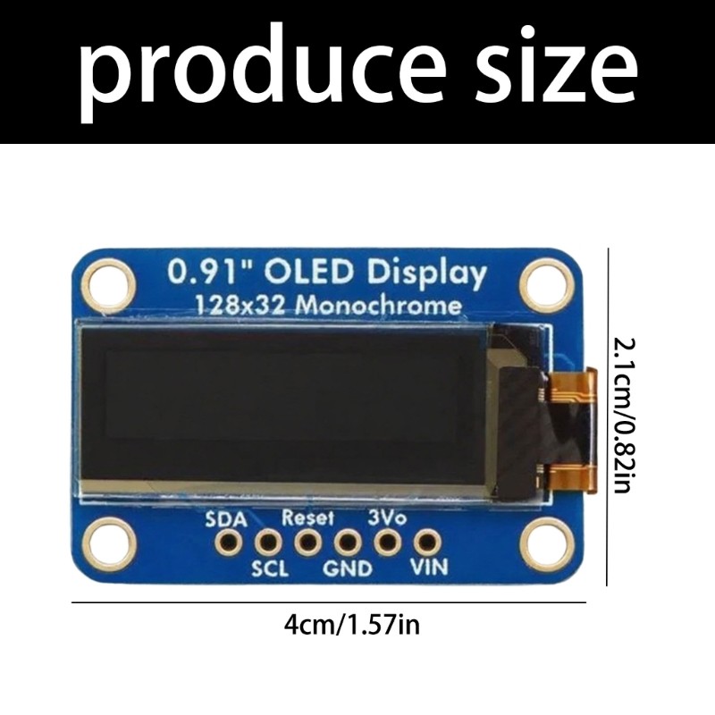 Energy Efficient 0.91Inch Monochrome Screen Module 128x32 Resolution