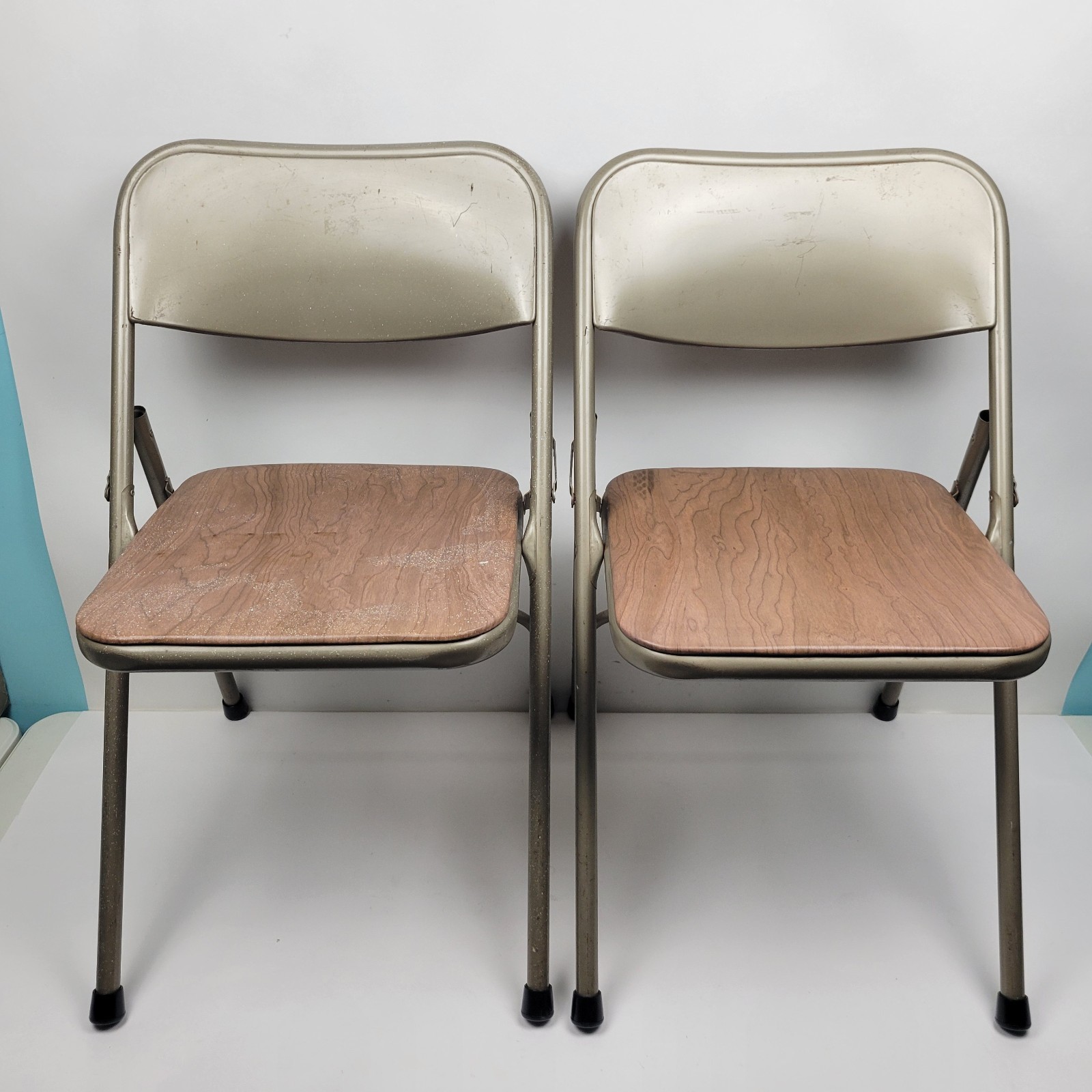 Vintage Samsonite 3518 Folding Chairs Mid-Century 1981 Set Of 2