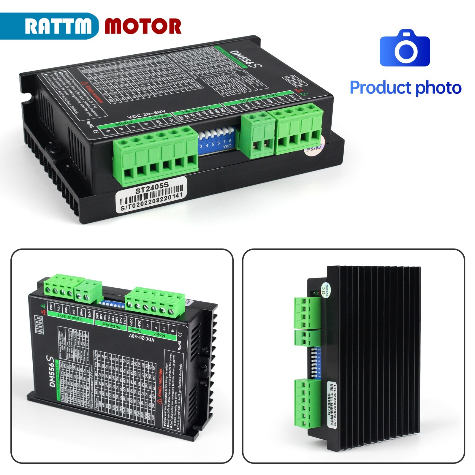 US SHIP】3pcs DM556S Stepper Motor Driver 6A Digital Stepper Controller 20-50VDC