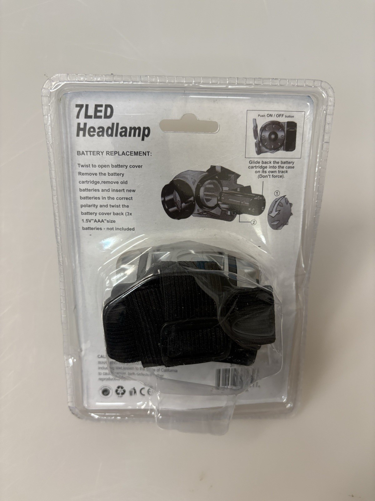 7-LED Headlamp ultra bright and high density, adjustable inclination