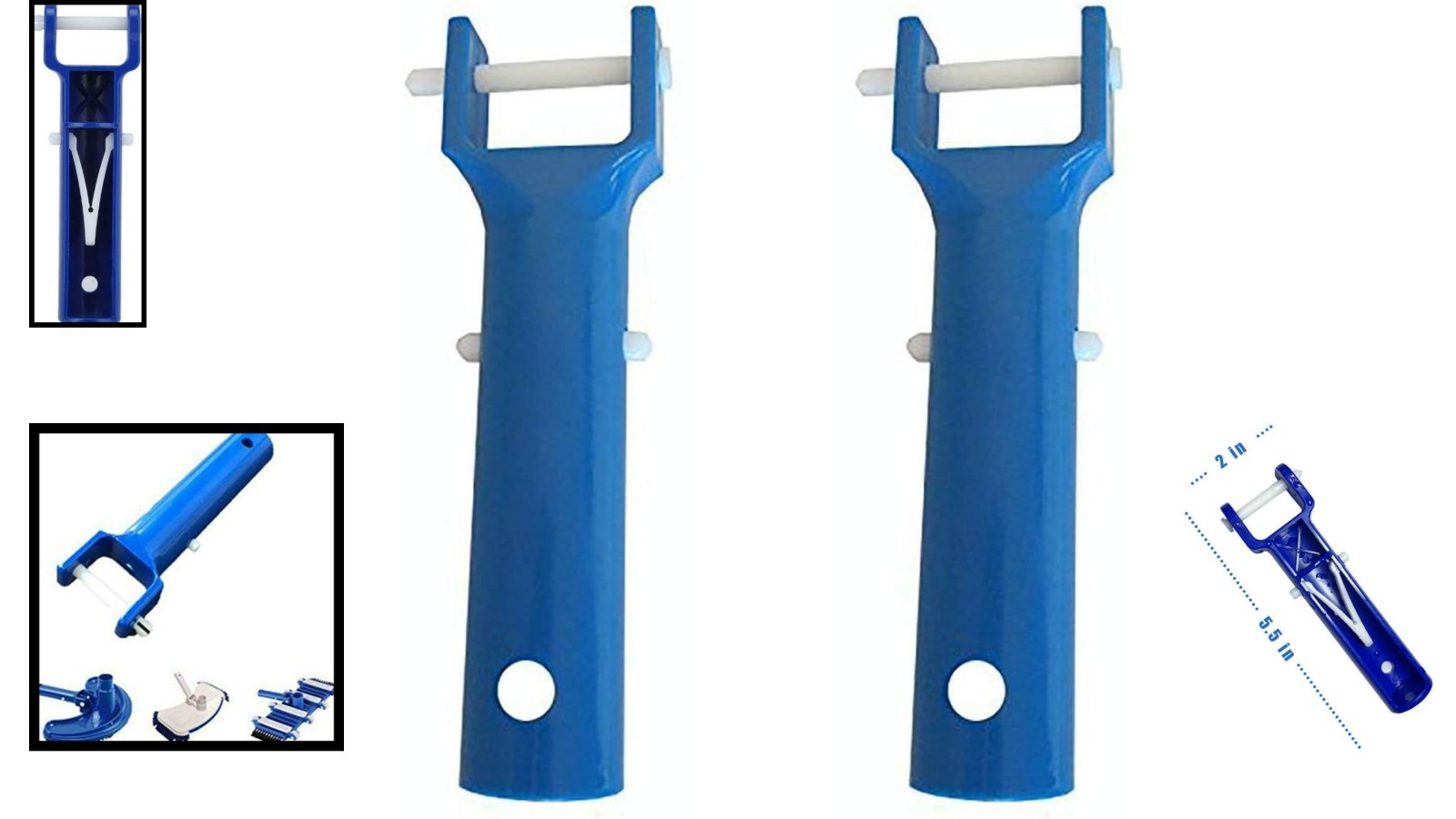 Efficient Pool Vacuum Handle Replacement with V-Clip & Pin - Sturdy Blue Design