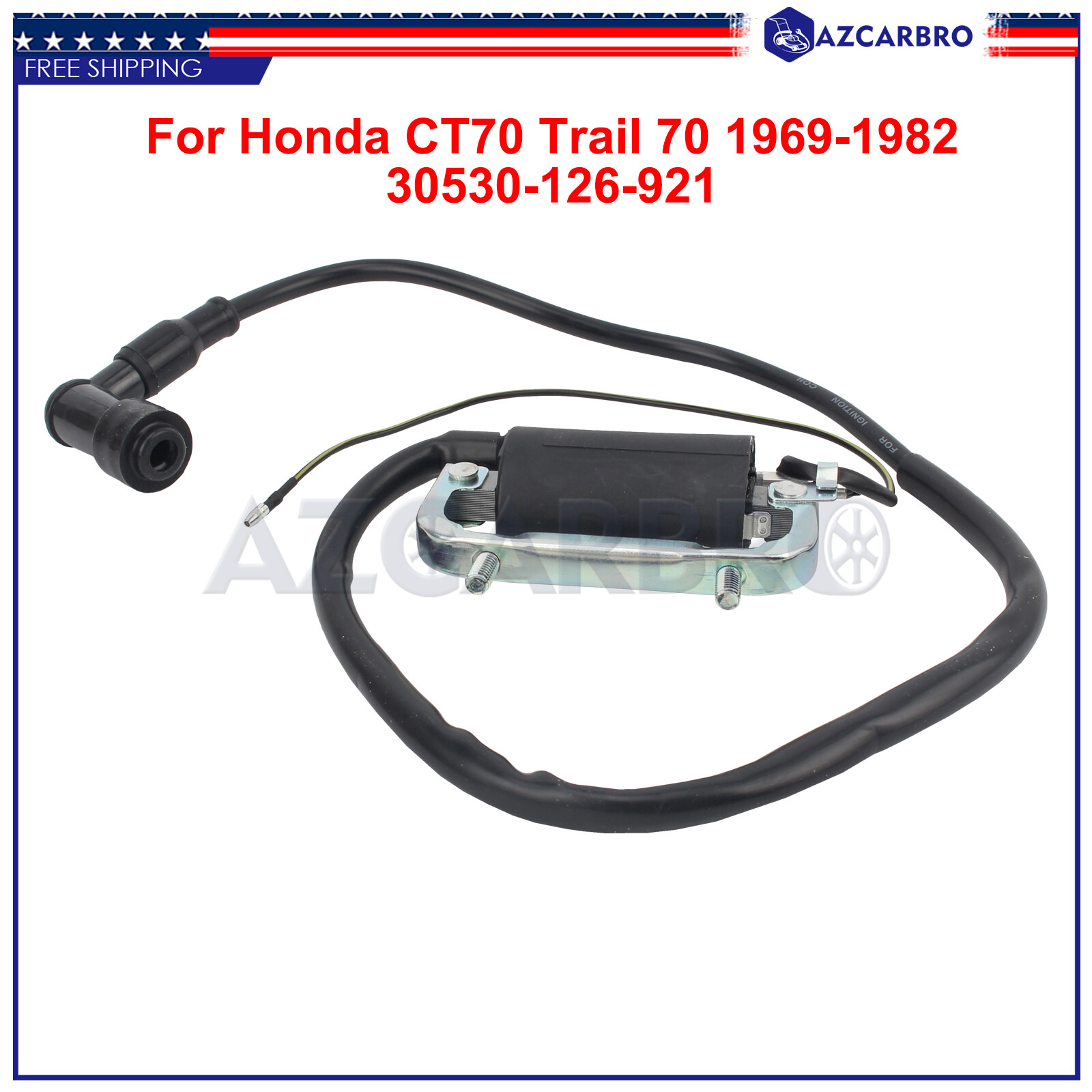 6 Volt Single Lead Ignition Coil For Honda CT70 C200 and Others 30530-126-921