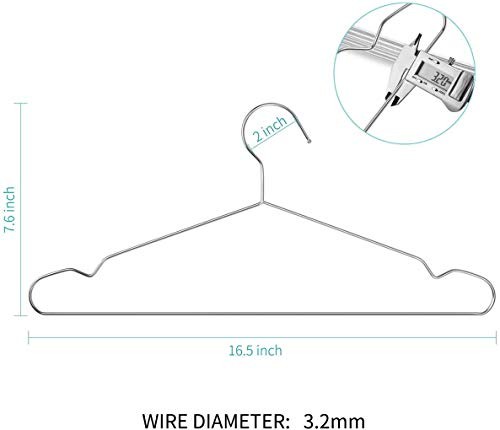 Clothes Hangers 50 Pack Heavy Duty Stainless Steel Metal Hangers 50pack Sliver
