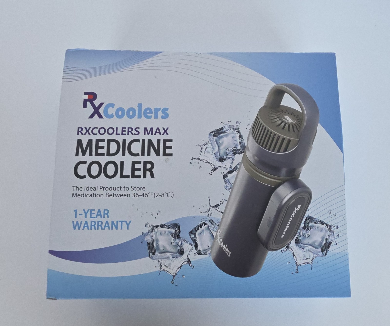 RXCOOLERS MAX Auto Shut off Medicine Travel Cooler Tsa Approved Insulin Cooler