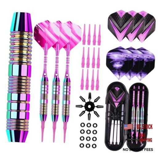 Soft Tip Darts Set - Darts Plastic Tip Sets, 3Pack Professional Plastic Purple