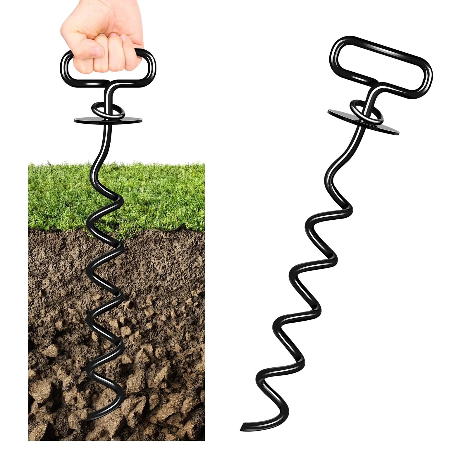 Dog Stake, Heavy Duty Dog Tie-Outs & Stakes (140LBS), Screw in Dogs Yard Stak...