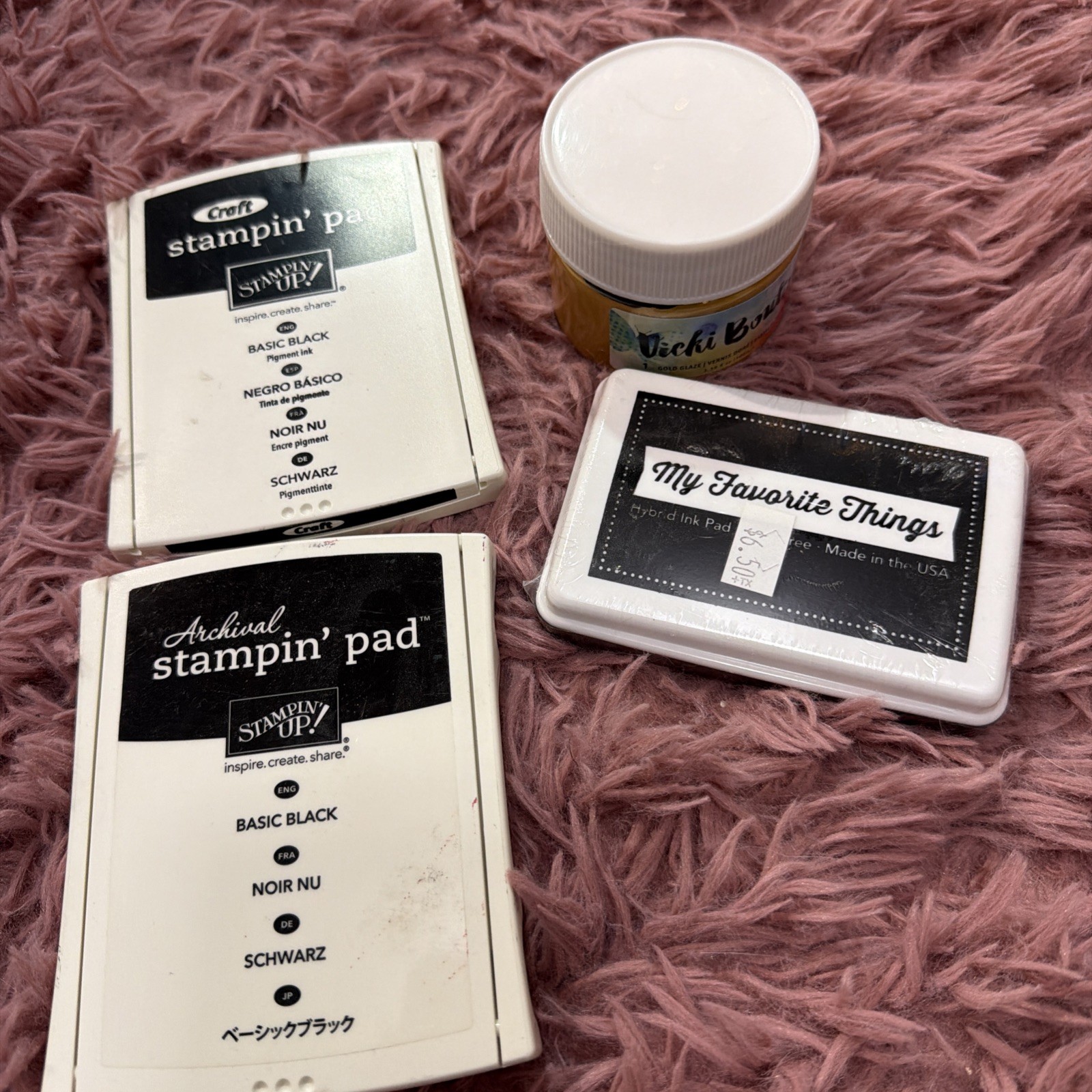 My Favorite Things Ink Pad + Stamping Up! Basic Black Ink Pad, And Vicki Boutin