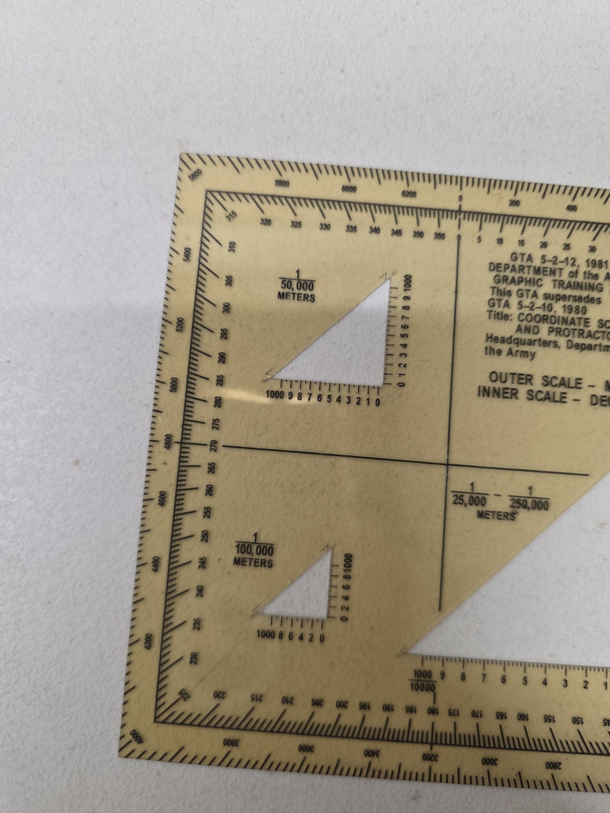 Army Coordinate Scale & Protractor GTA 5-2-12 1981 Map Reading Land Navigation