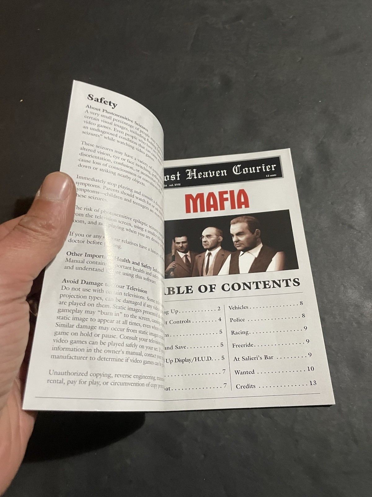 Mafia Xbox Manual only