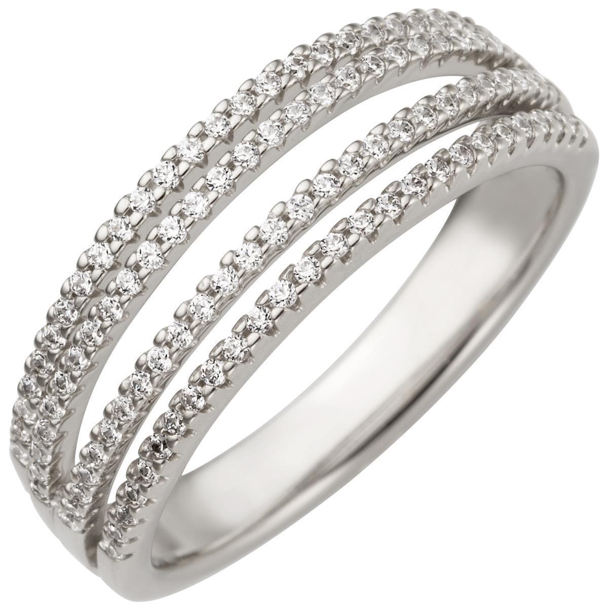 Jobo ladies' ring 585 gold White gold 108 diamonds brilliant 0.43ct. RW: 58