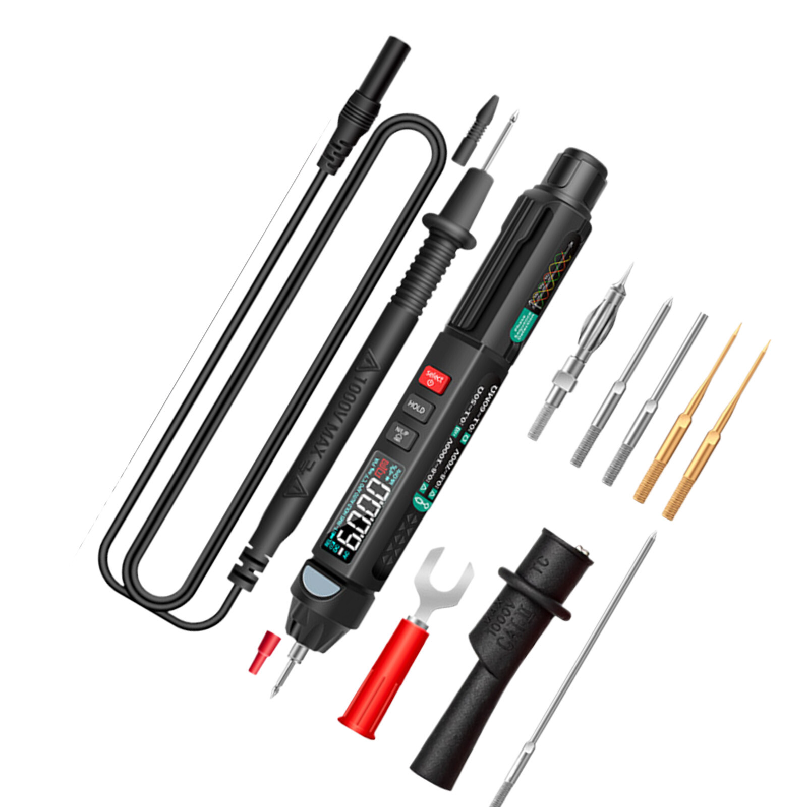 Multi -function Digital Multimeter Pen Smart Voice Broadcast DC AC Tester MeteQY