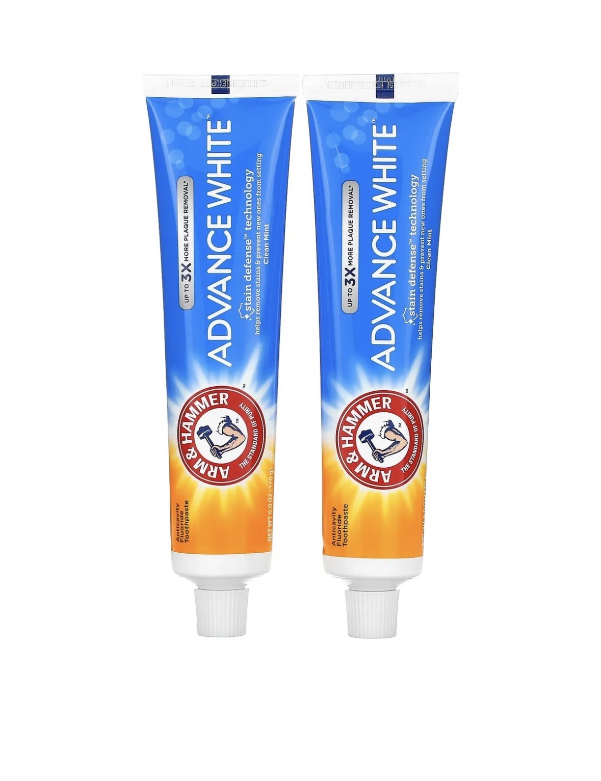 Advance White, Anticavity Fluoride Toothpaste, Clean Mint, Twin Pack, 6 oz