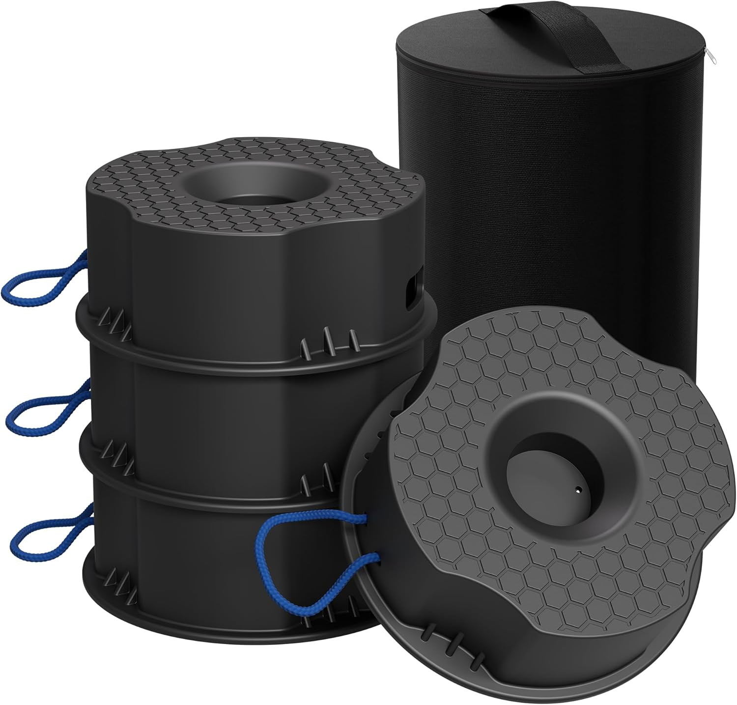4-Pack Trailer Jack Blocks, 4.3" High 12,000 Lbs Capacity, Heavy Duty RV Stabili