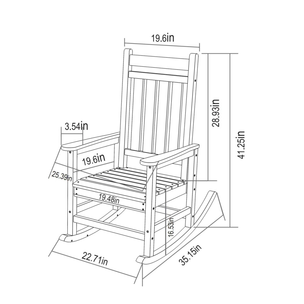 Oversized Rocking Chair Outdoor Rocking Chair Resistant Porch Rocker