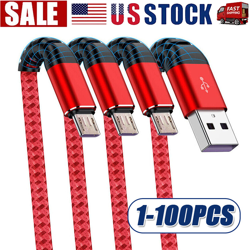 Heavy Duty Micro USB Fast Charger Data Cable Cord For Samsung LOT Android HTC LG