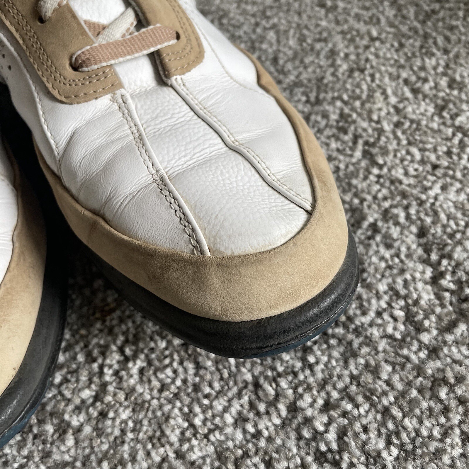 FootJoy Golf Shoes Mens Size 8 M White Leather/ Suede Casual Cleats Sneakers