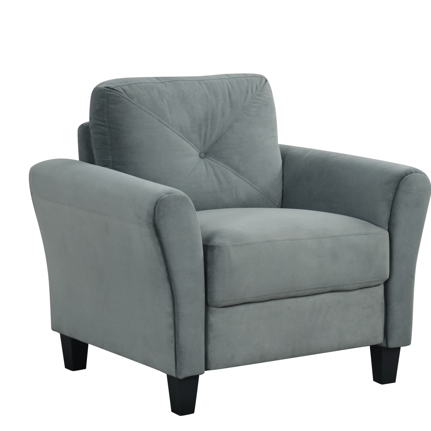 Accent Chair Single Sofa Upholstered Armchair Chair for Living Room Gray/Black
