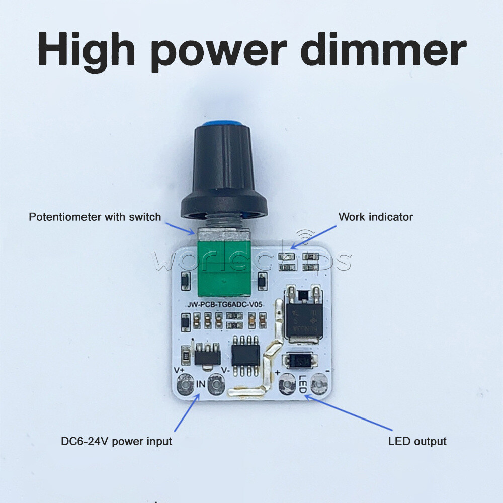 Constant Voltage Dimmer Module 100% stepless adjustment f LED Light Strip 6-24V