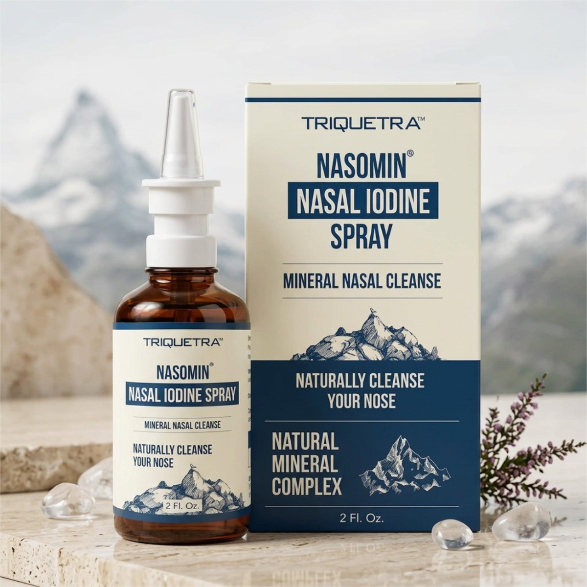 Triquetra Nasomin Nasal Spray – Natural Iodine for Sinus Cleanse, 2 oz