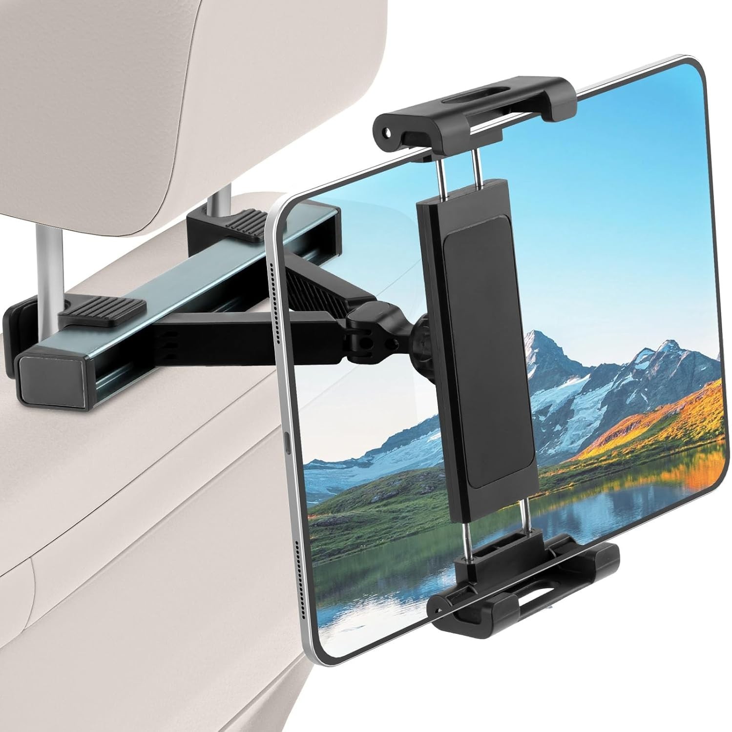Car Headrest Tablet Holder 3 in 1 Extension Arm Adjustable Back Seat Mount iPad