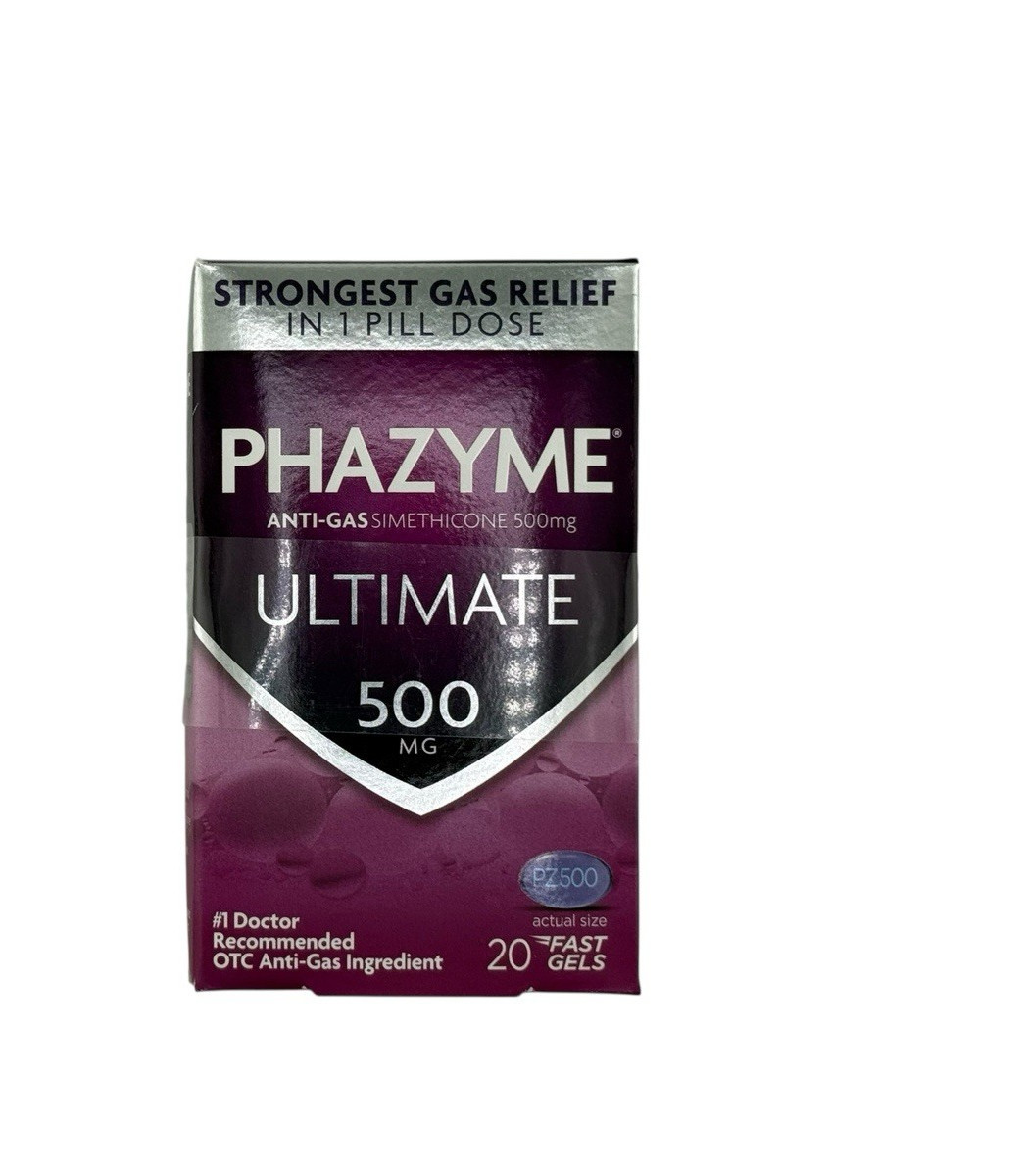 Phazyme Ultimate Gas Bloating Relief Works in Min 500 Mg Simethicone  3pack!