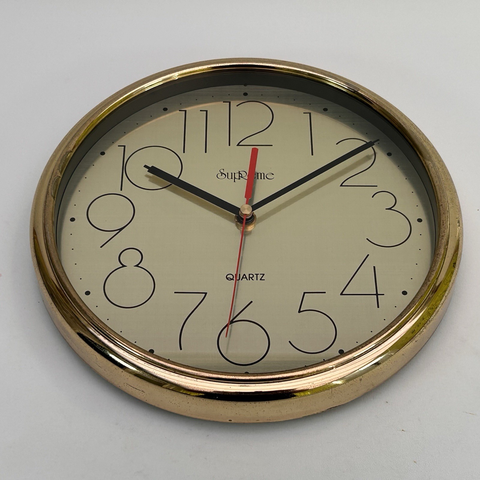 Vintage Supreme Gold Effect Wall Clock 80's Retro